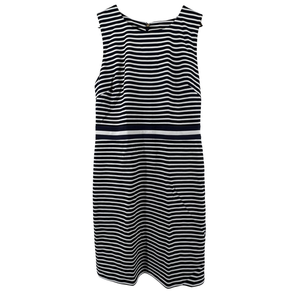 Draper James Women S Sleeveless Striped Pointe Sheath Dress Navy White‎ NWT